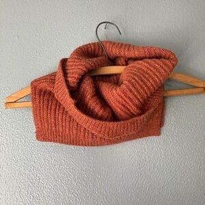 Cozy Orange Knit Sweater scarf